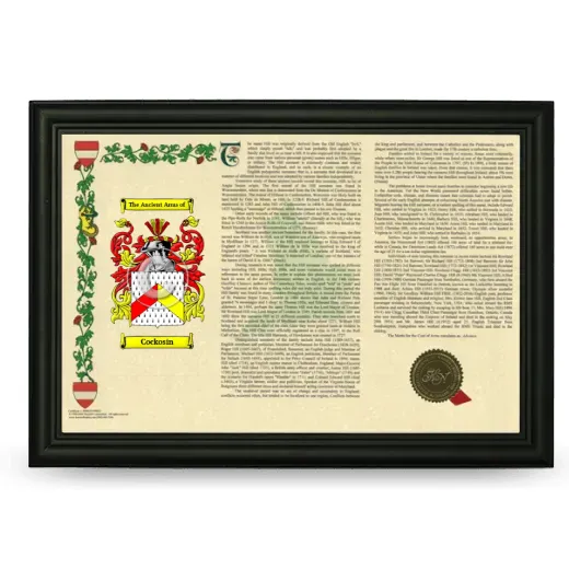 Cockosin Armorial Landscape Framed - Black