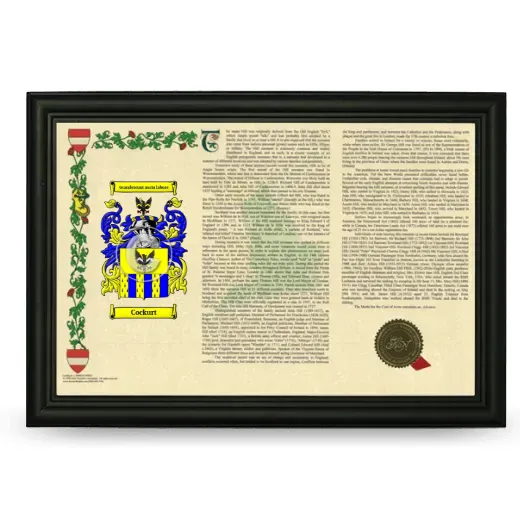 Cockurt Armorial Landscape Framed - Black
