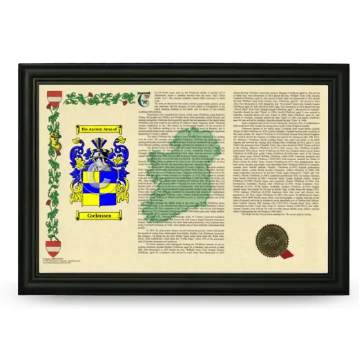 Cockussox Armorial Landscape Framed - Black