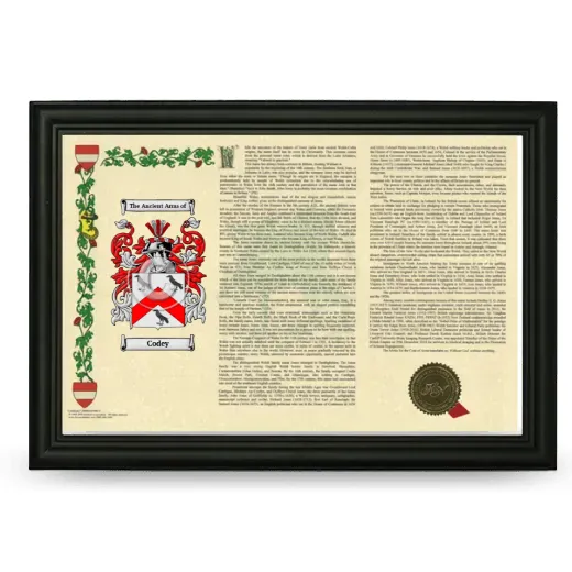Codey Armorial Landscape Framed - Black