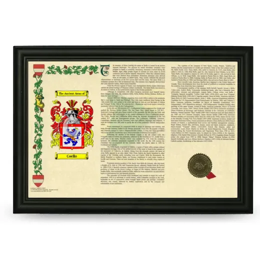 Coello Armorial Landscape Framed - Black
