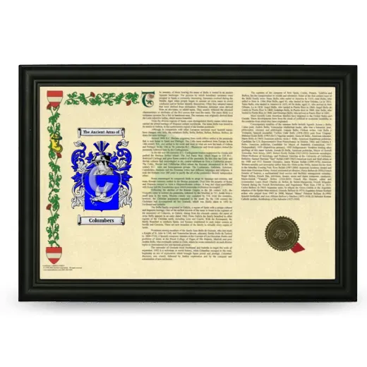 Columbers Armorial Landscape Framed - Black