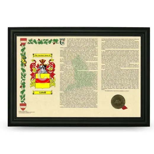 Colwill Armorial Landscape Framed - Black