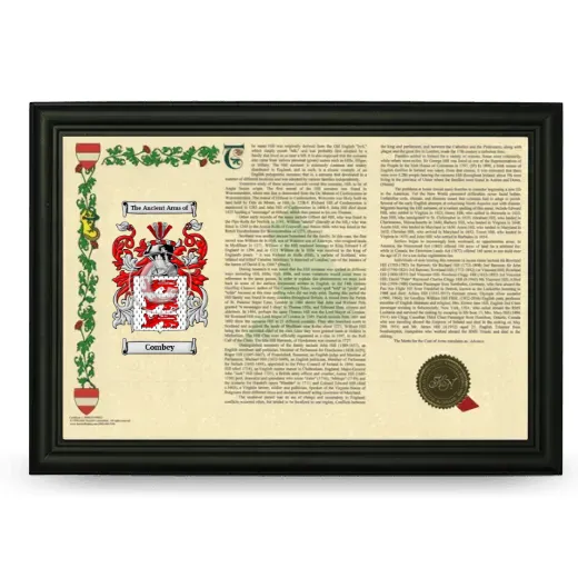 Combey Armorial Landscape Framed - Black
