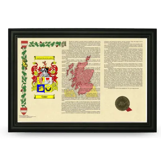 Come Armorial Landscape Framed - Black