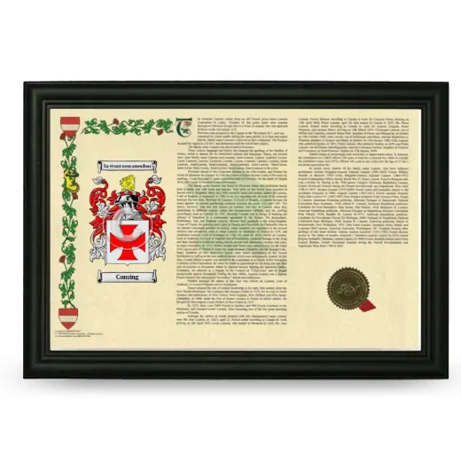 Coming Armorial Landscape Framed - Black