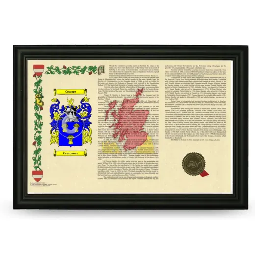 Comman Armorial Landscape Framed - Black
