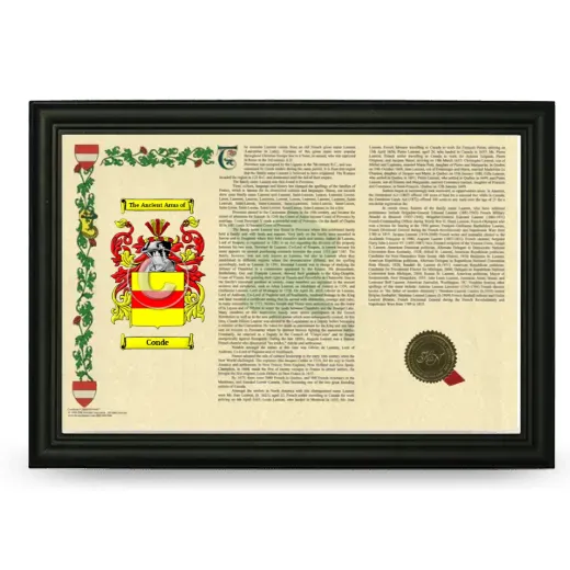 Conde Armorial Landscape Framed - Black