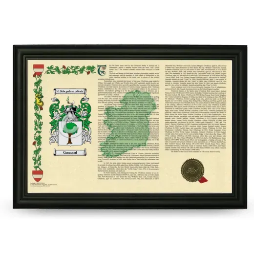 Connard Armorial Landscape Framed - Black