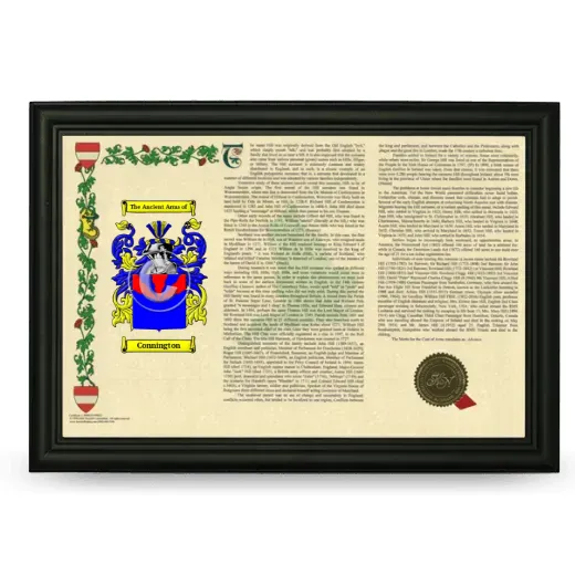 Connington Armorial Landscape Framed - Black