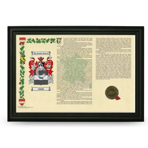 Conon Armorial Landscape Framed - Black