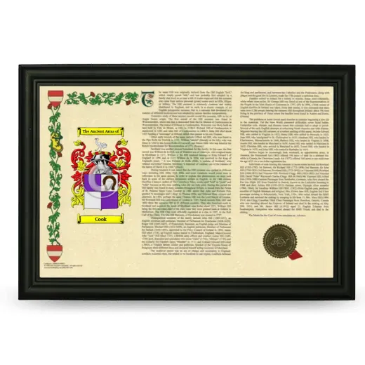 Cook Armorial Landscape Framed - Black