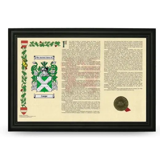 Coope Armorial Landscape Framed - Black