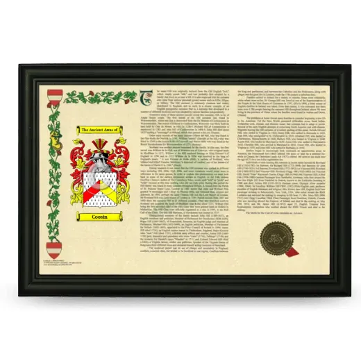 Coosin Armorial Landscape Framed - Black