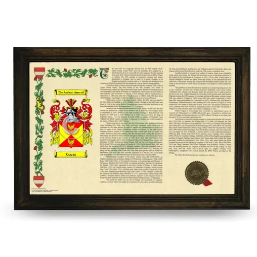 Copas Armorial Landscape Framed - Brown