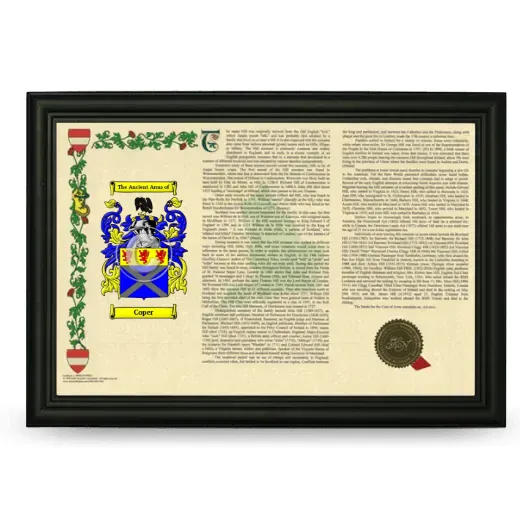 Coper Armorial Landscape Framed - Black