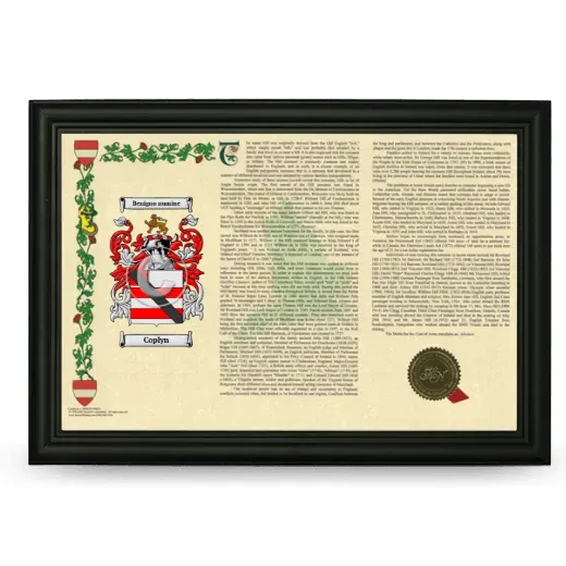 Coplyn Armorial Landscape Framed - Black