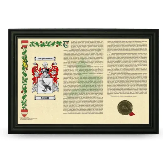 Corbett Armorial Landscape Framed - Black
