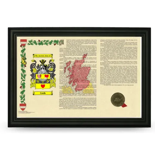 Cords Armorial Landscape Framed - Black