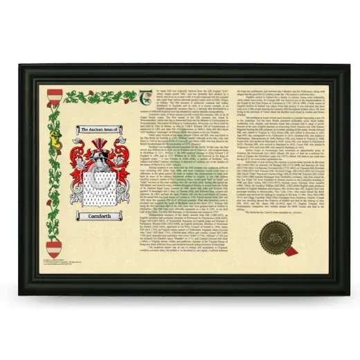 Cornforth Armorial Landscape Framed - Black