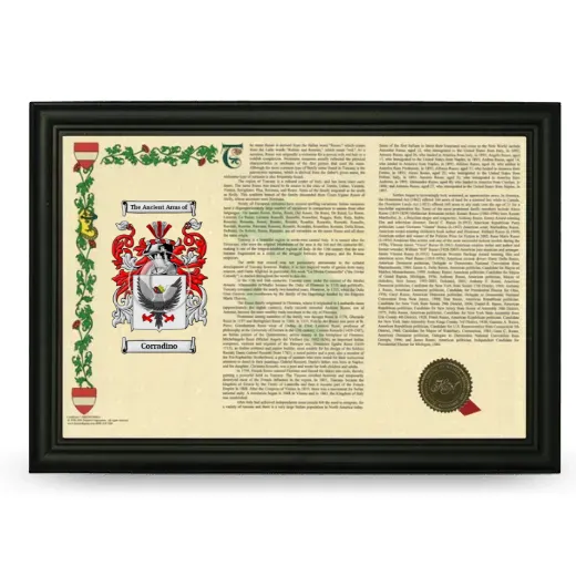 Corradino Armorial Landscape Framed - Black