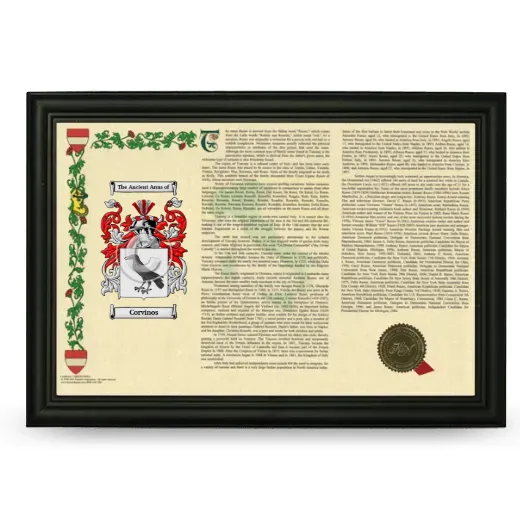 Corvinos Armorial Landscape Framed - Black
