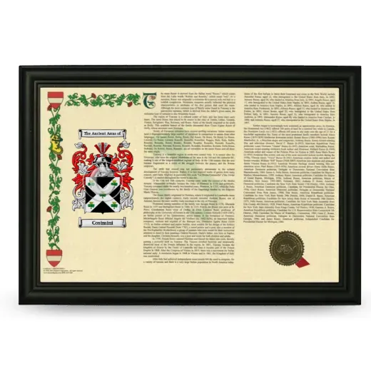 Cosimini Armorial Landscape Framed - Black