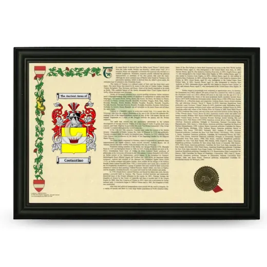 Costantino Armorial Landscape Framed - Black