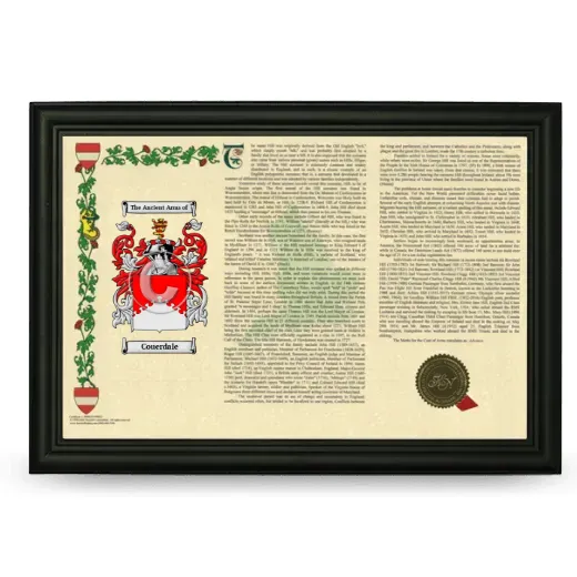 Couerdale Armorial Landscape Framed - Black