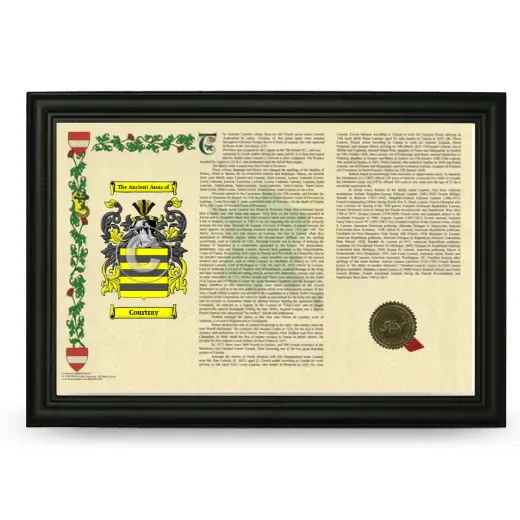 Courtray Armorial Landscape Framed - Black
