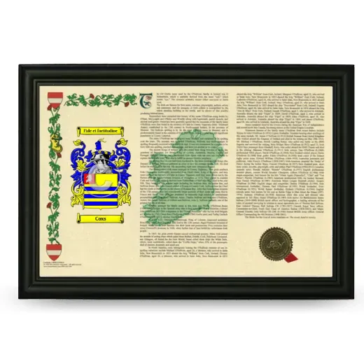 Coxs Armorial Landscape Framed - Black