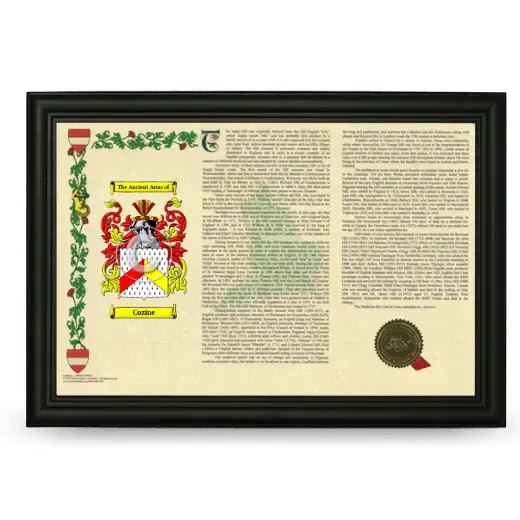 Cozine Armorial Landscape Framed - Black