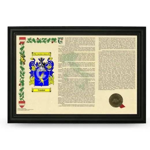 Cozzini Armorial Landscape Framed - Black