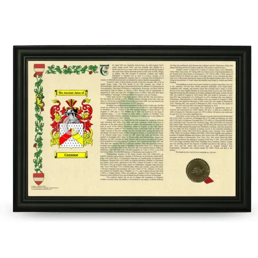 Cozzone Armorial Landscape Framed - Black