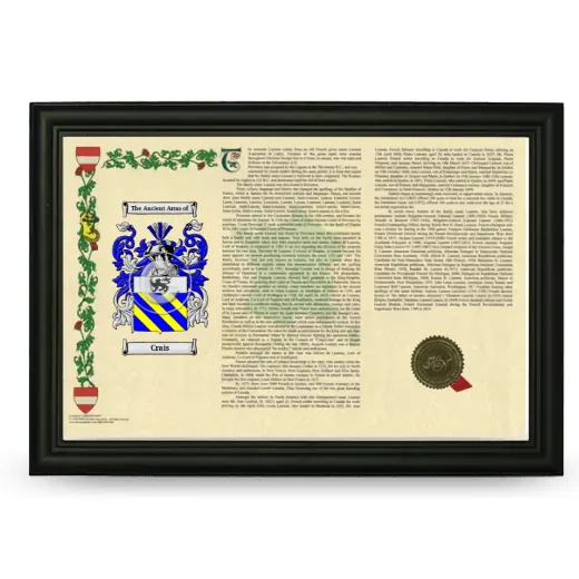 Crais Armorial Landscape Framed - Black