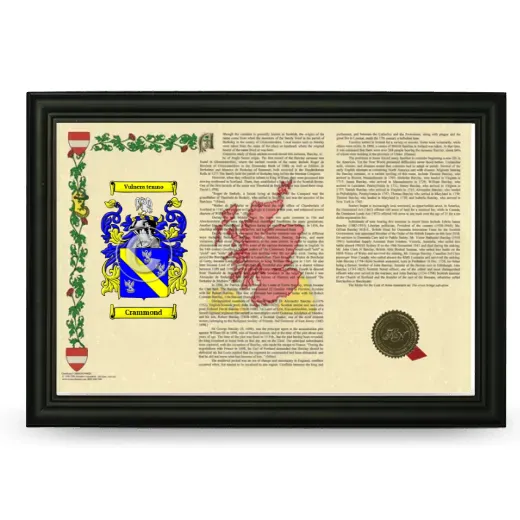 Crammond Armorial Landscape Framed - Black
