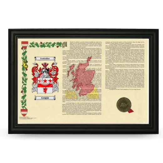 Creight Armorial Landscape Framed - Black