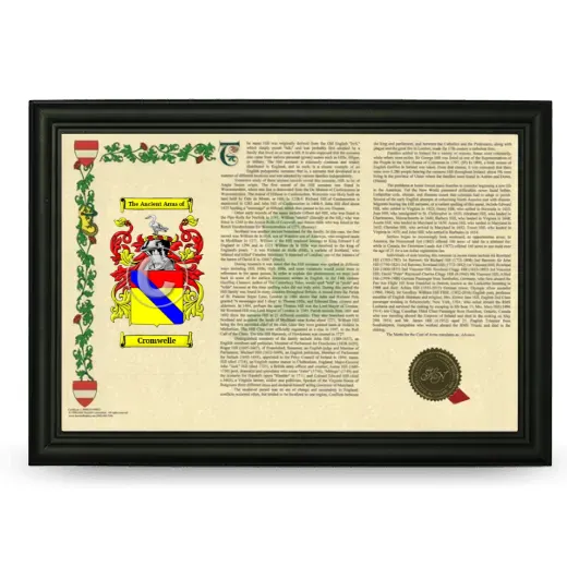 Cromwelle Armorial Landscape Framed - Black