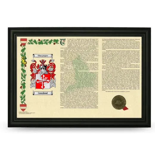 Crossland Armorial Landscape Framed - Black