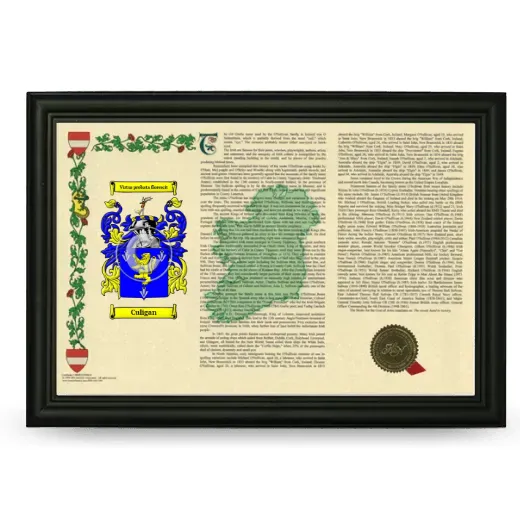 Culigan Armorial Landscape Framed - Black