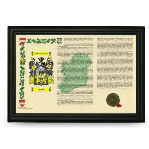 Currell Armorial Landscape Framed - Black