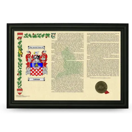 Cuttone Armorial Landscape Framed - Black