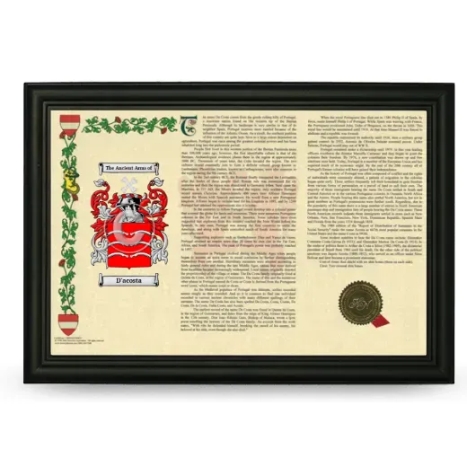 D'acosta Armorial Landscape Framed - Black