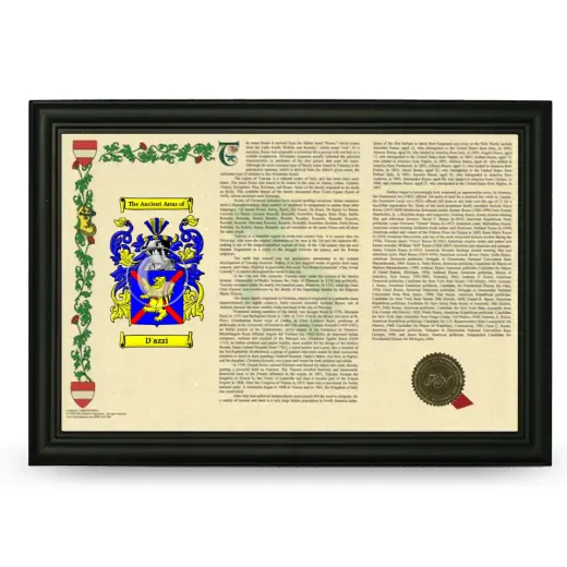 D'azzi Armorial Landscape Framed - Black