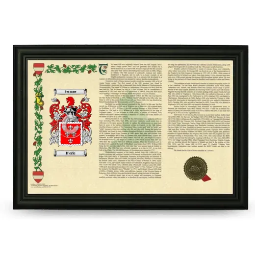 D'erle Armorial Landscape Framed - Black