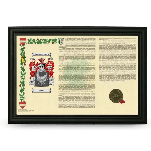 Daels Armorial Landscape Framed - Black