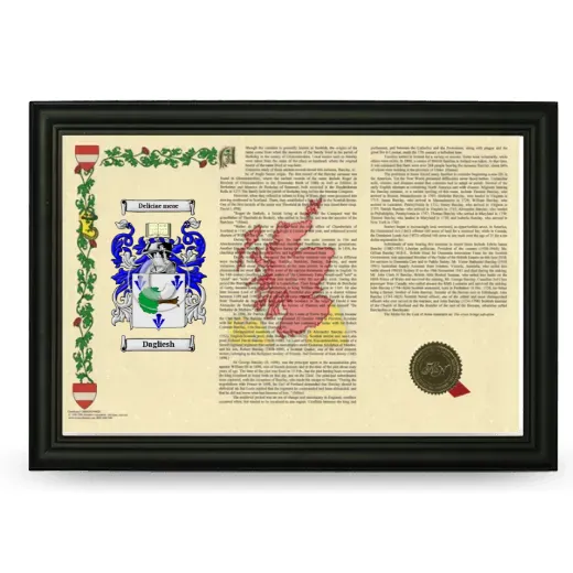 Dagliesh Armorial Landscape Framed - Black