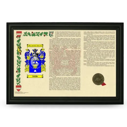 Dahlin Armorial Landscape Framed - Black
