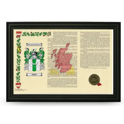 Daises Armorial Landscape Framed - Black