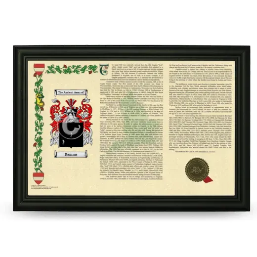 Damms Armorial Landscape Framed - Black